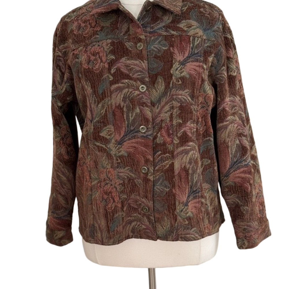 Chico’s Floral Button-Up Jacket size 16 (Chicos size 3)